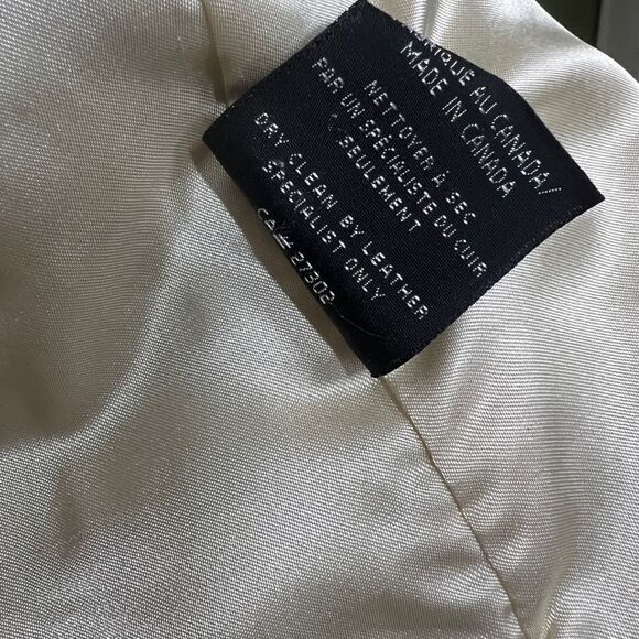 Mackage Wool Mid Length Cream Coloured Pea Coat with Leather Accents, Medium - Picture 13 of 14